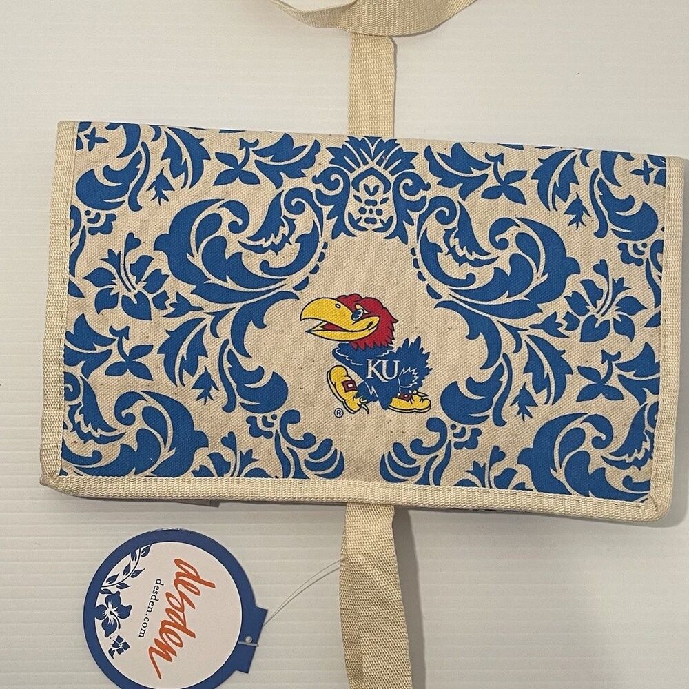 University Kansas Jayhawks KU Logo Travel Accessories Hanging Bag NWT Desden